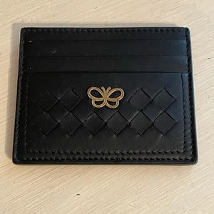 Bottega Veneta black six slot card case